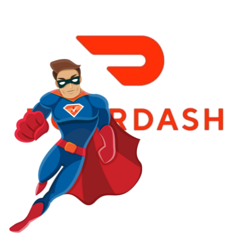Activation Hero superhero with DoorDash branding, helping deactivated DoorDash delivery drivers get back to work